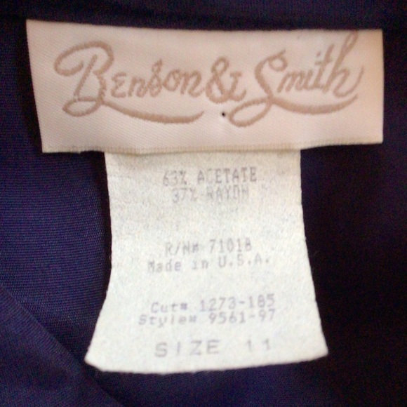 Benson and Smith Vintage Navy Dress, Large - Picture 7 of 7